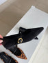Pointy Toe Ballet Flat with Buckle Straps